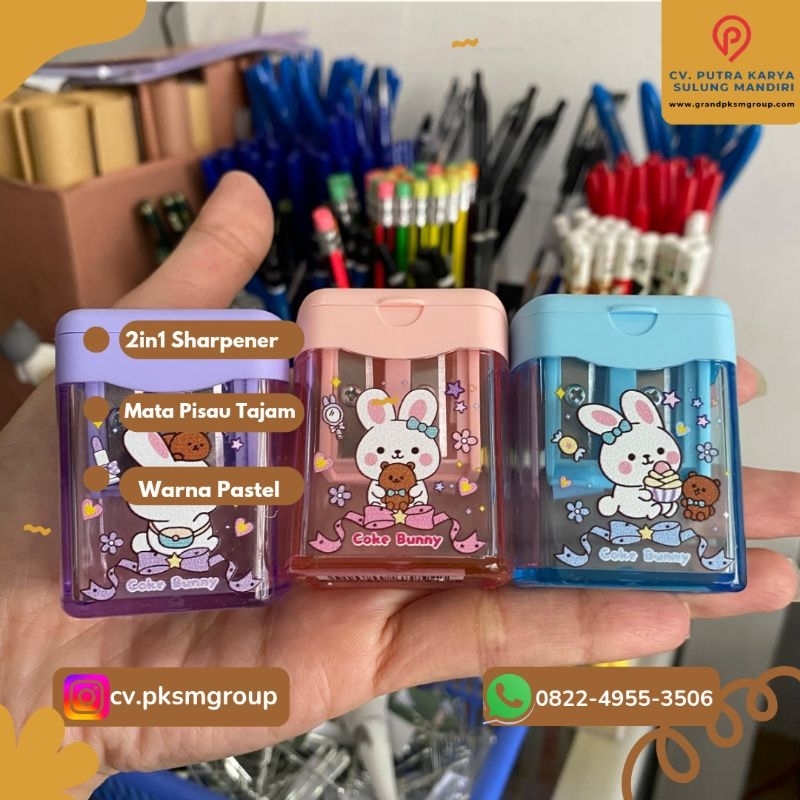 

Coke Bunny Peraut Pensil 2in1 Warna Pastel