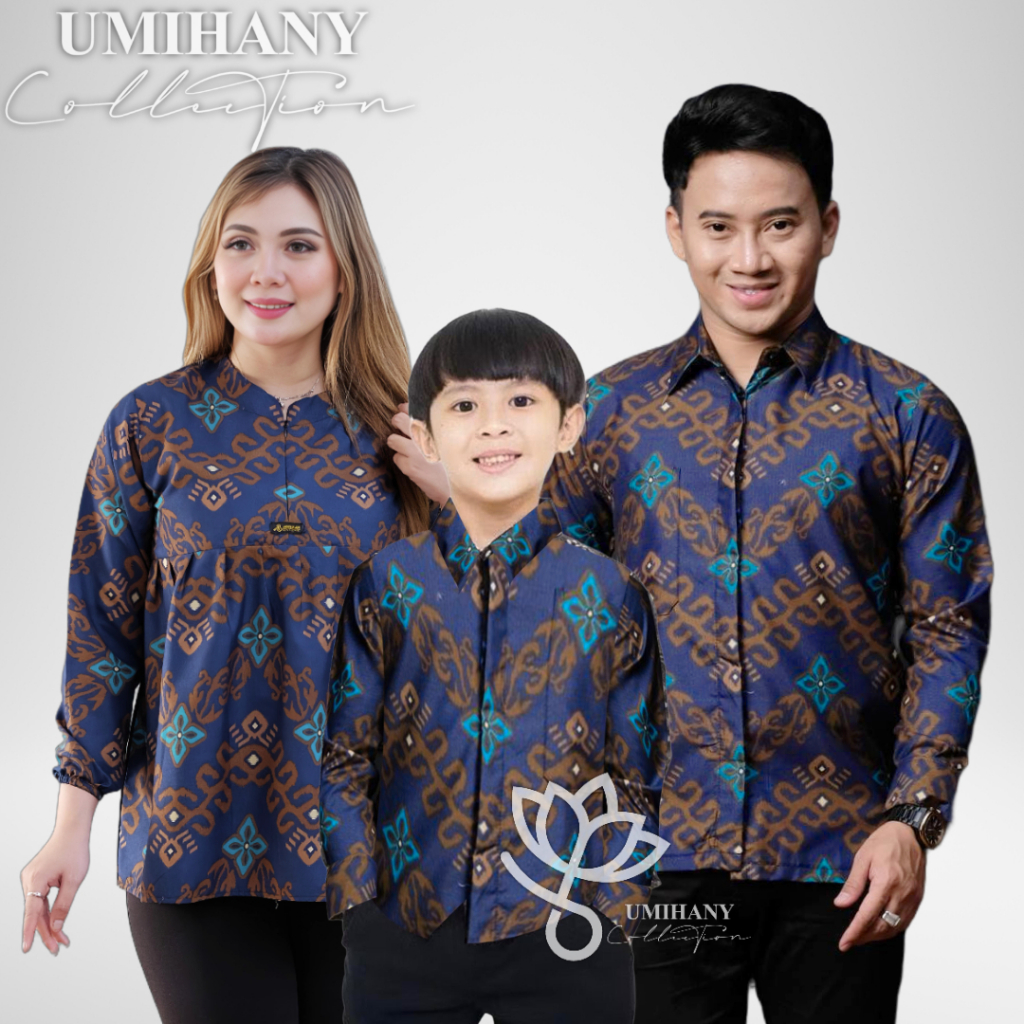 Terbaru Couple Batik Ayah Ibu dan Anak Laki laki || Kemeja Batik Pria Dewasa dan Anak Laki laki Mode