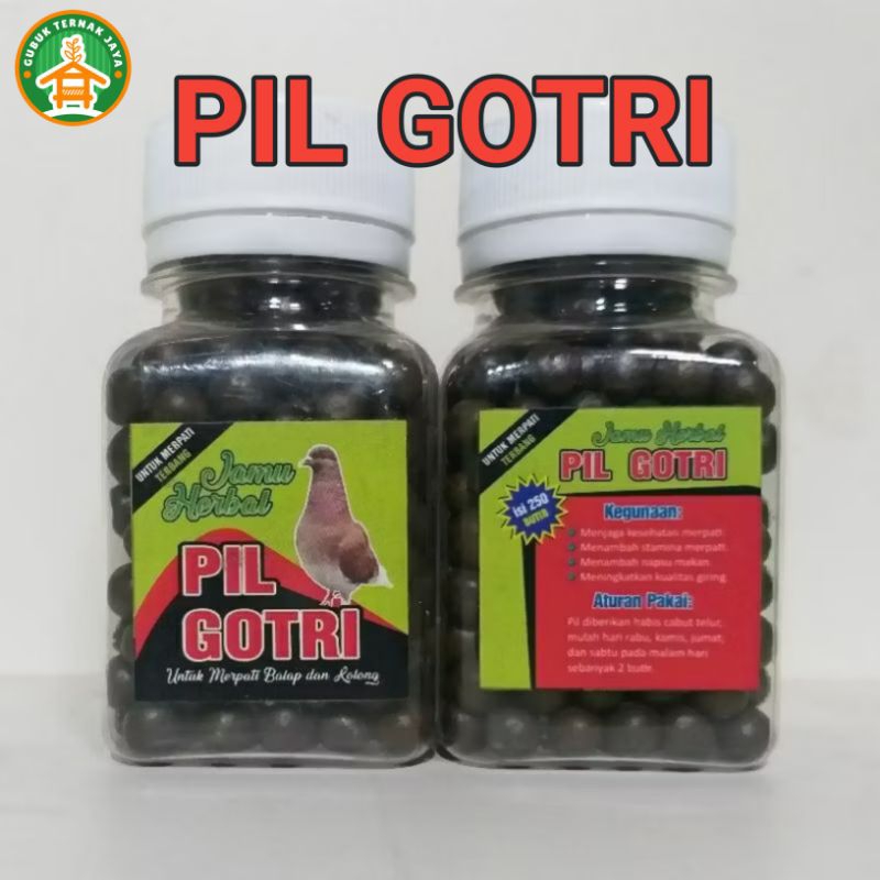 Isi 250 Butir - PIL GOTRI Jamu Herbal Merpati Terbang Balap atau Kolong - Gubuk Ternak Jaya
