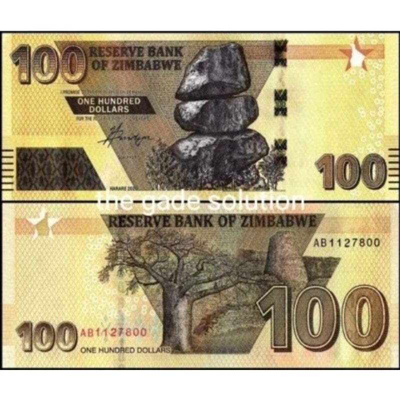 uang kertas asing 100 dollar zimbabwe 2020 emisi baru