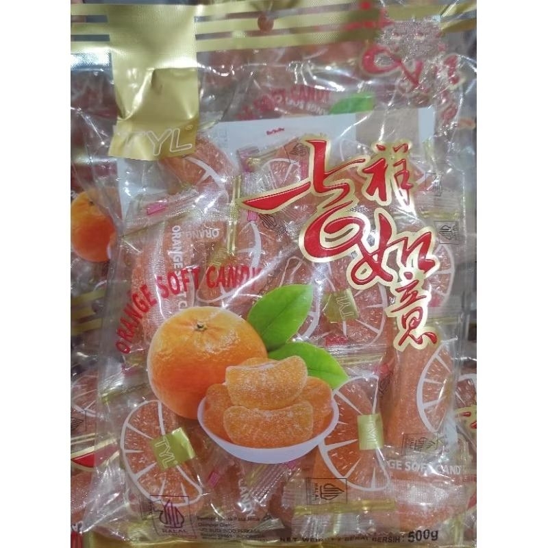 

TYL ORANGE SOFT candy PERMEN JELLY RASA JERUK 500gr cemilan imlek in
