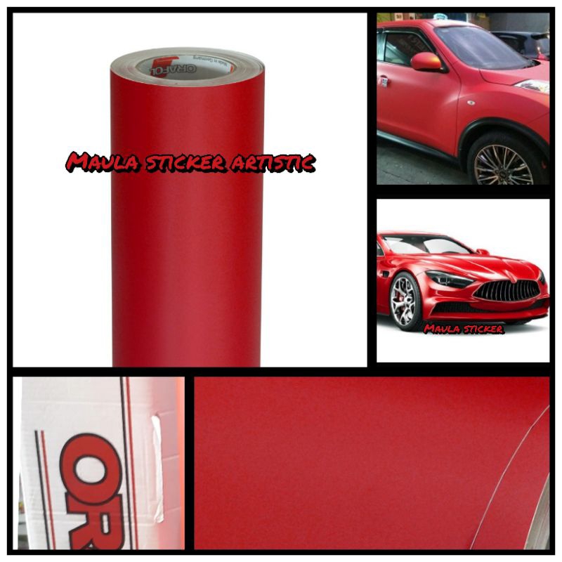 Skotlet Oracal Merah Doff Kualitas Premium Untuk Variasi Body Mobil Dan Motor