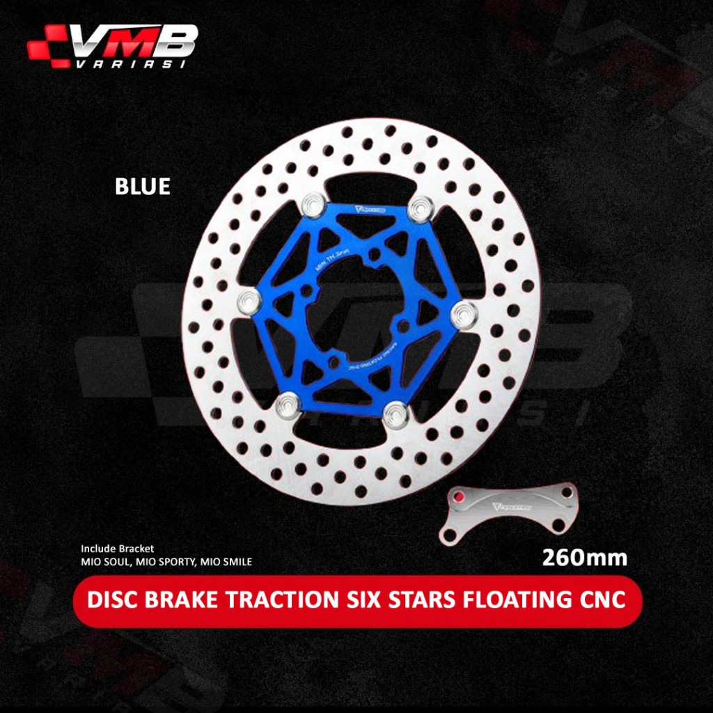 DISC BRAKE TRACTION SIX STARS CNC FLOATING CNC SERIES PIRINGAN REM CAKRAM FOR MIO SOUL, MIO SPORTY, 