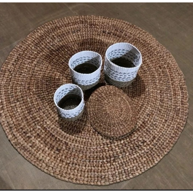 Karpet anyaman /Karpet enceng gondok / karpet anyaman rug bulat / Rug Enceng gondok