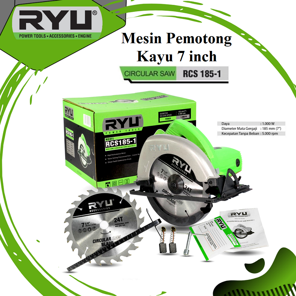 RYU RCS 185-1 Circle Ryu / Mesin Circular Saw Mesin Circle Gergaji Potong Kayu 7 inch RCS 185-1 ORI