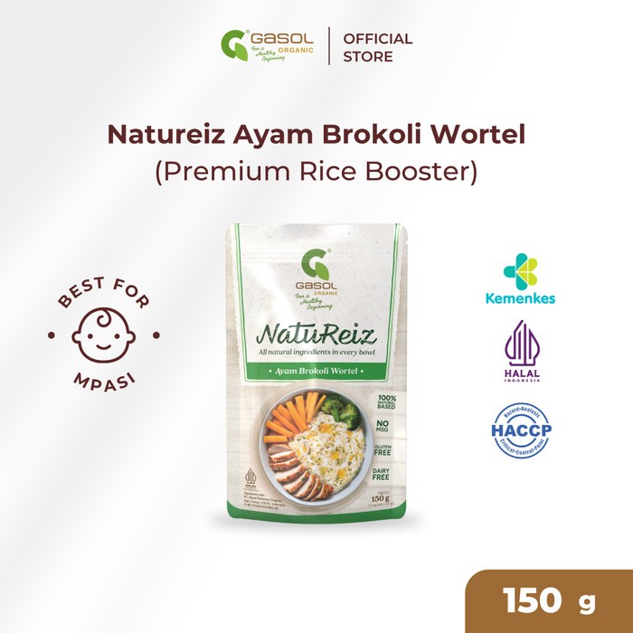 

GASOL Natureiz Premium Rice Booster Ayam, Brokoli, dan Wortel 150gr