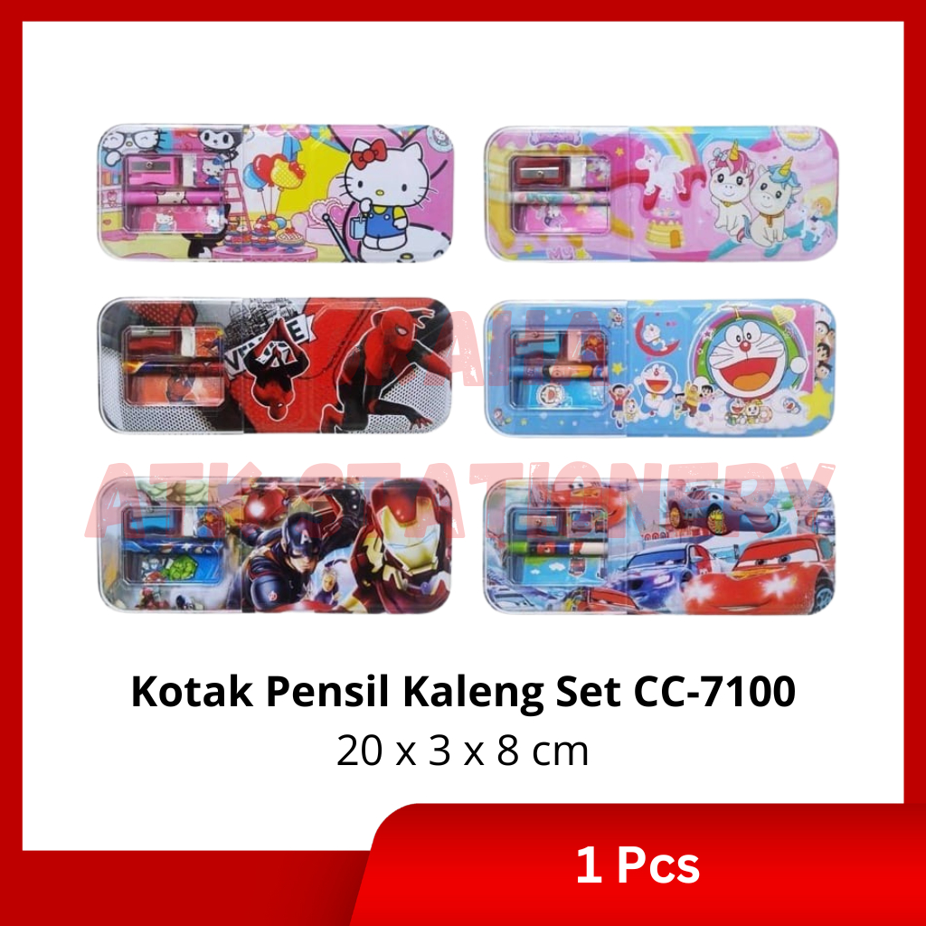 

Kotak Pensil Kaleng Set CC-7100 / Tempat Pensil / Pencil Case Kaleng Set CC-7100