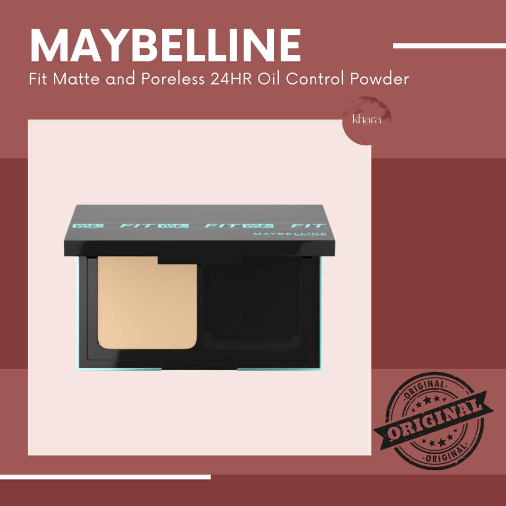 Bedak Maybelline  Fit Me Matte and Poreless 24HR Oil Control Powder Foundation ORIGINAL