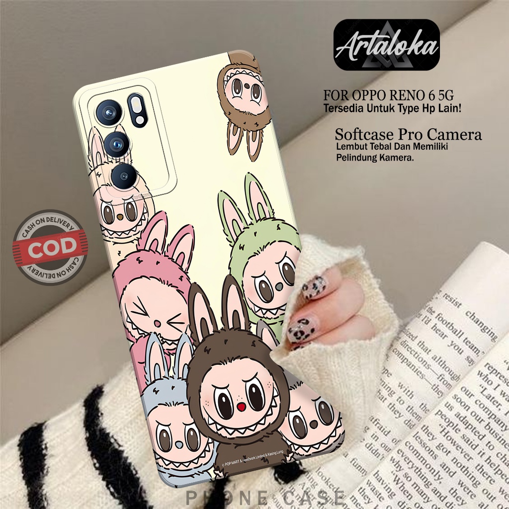 Softcase Hp Oppo Reno 6 5G Fashion Case Kartun Case Oppo Reno 6 5G Silikon TPU Pro Camera Casing Opp