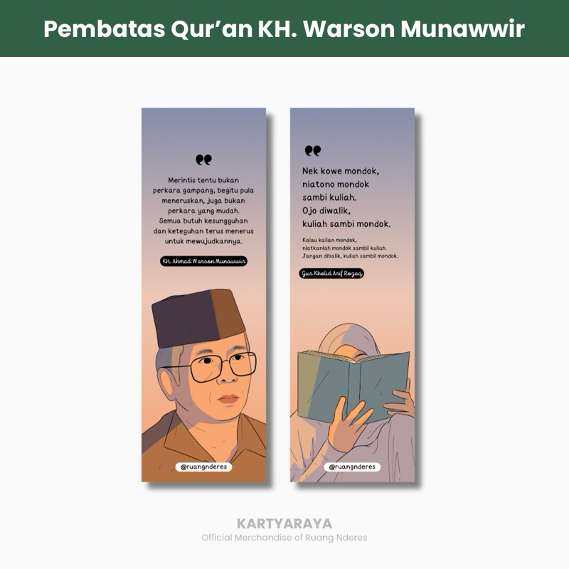 

Pembatas Quran/ Buku Motivasi Dawuh KH. Warson Munawwir | Ruang Nderes