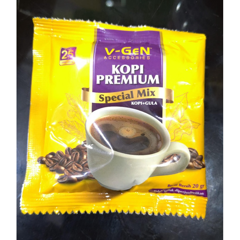 

1 Sachet KOPI PREMIUM BRAND V-GEN Special Mix 20Gr Kopi + Gula