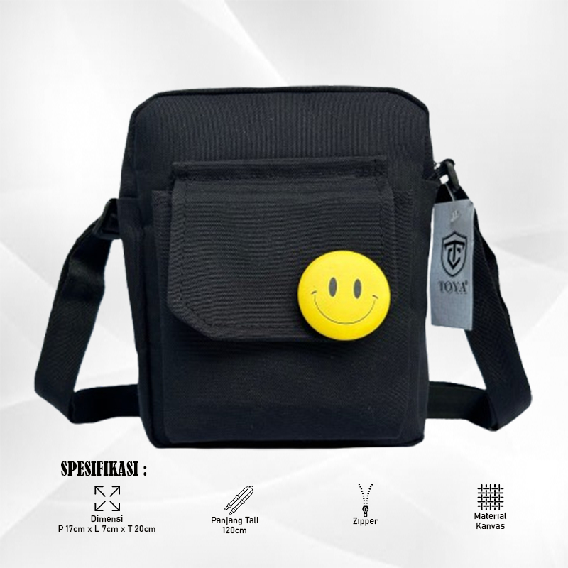 Mini Slingbag Uniseks Tas Pria Wanita Kanvas Polos / Tas slingbag