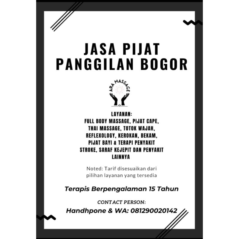 Pijat Panggilan Bogor