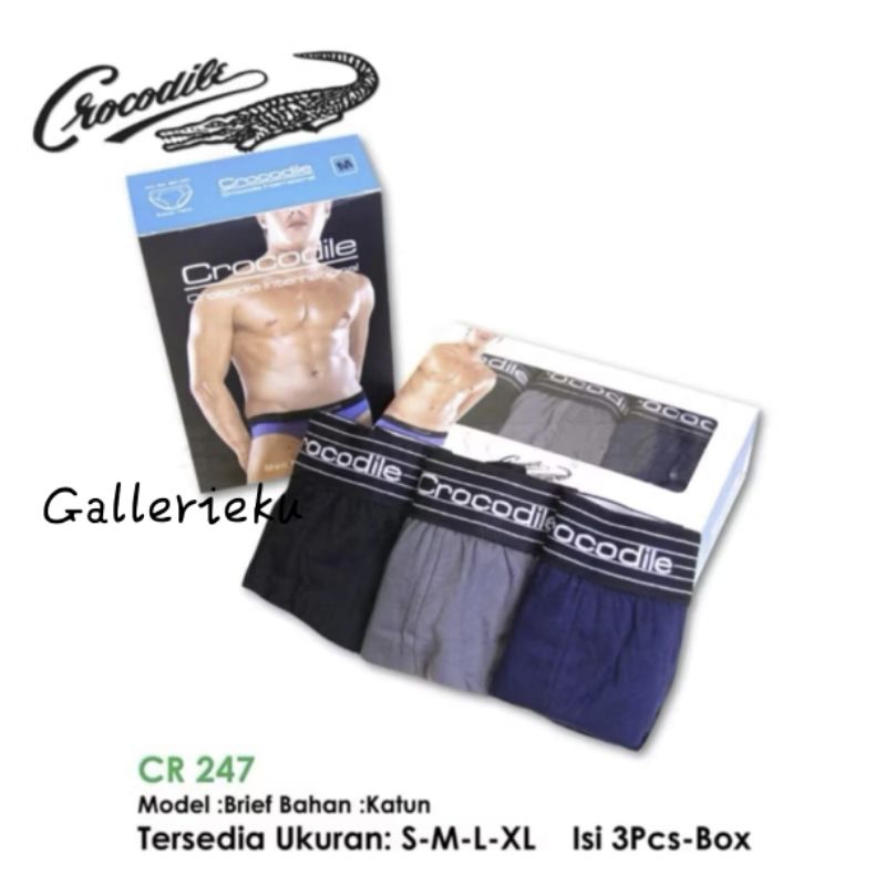 Crocodile Cd Pria Katun Brief 521-247 Original -3pcs
