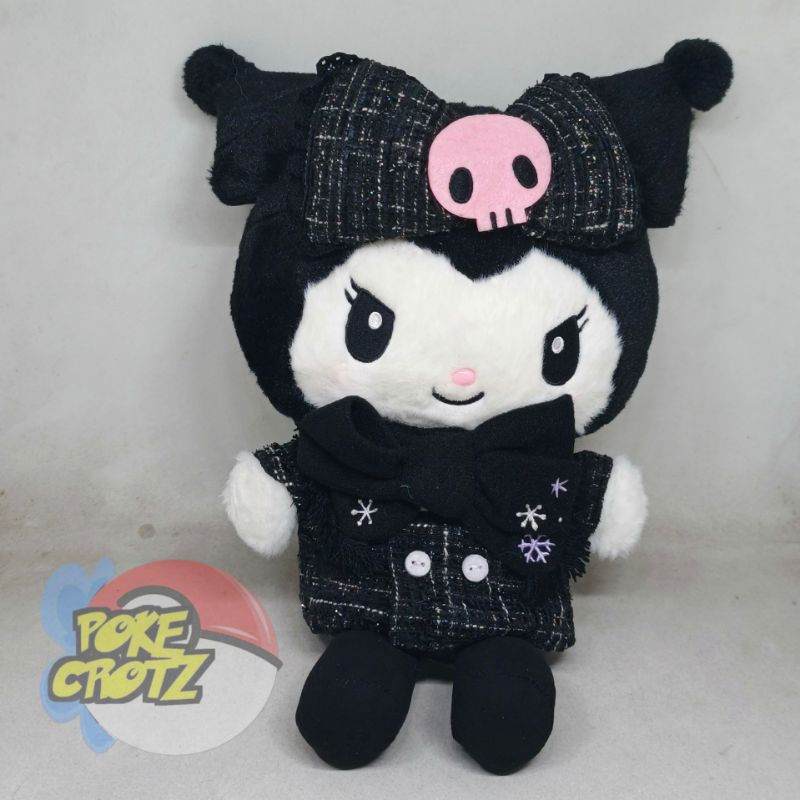 Boneka kuromi winter black dress sanrio plush 25cm