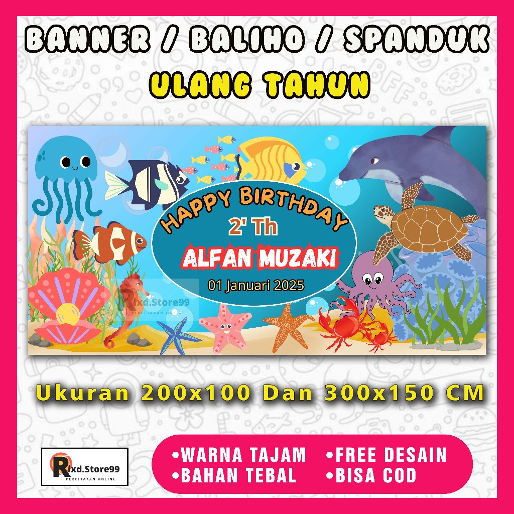 BANNER ULANG TAHUN, SPANDUK ULANG TAHUN, BANNER ULTAH
