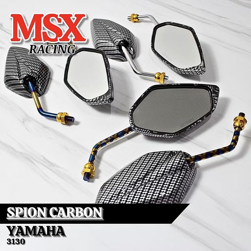 MSX Spion Karbon Yamaha Motor Gagang Tanggung Spion Motor Universal Motor Carbon