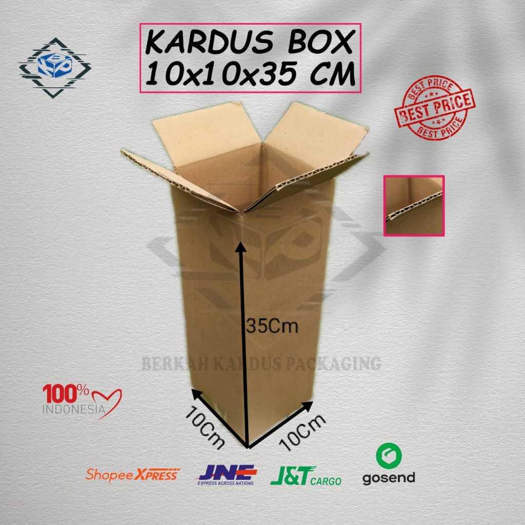 

Kardus box 10x10x35 cm single wall baru