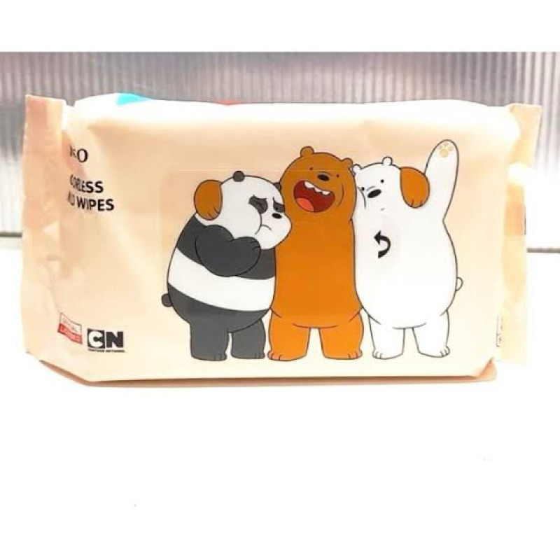 Miniso We Bare Bears Odorless Mild Wipes/ Miniso Tissue Basah/ Tisu Basah
