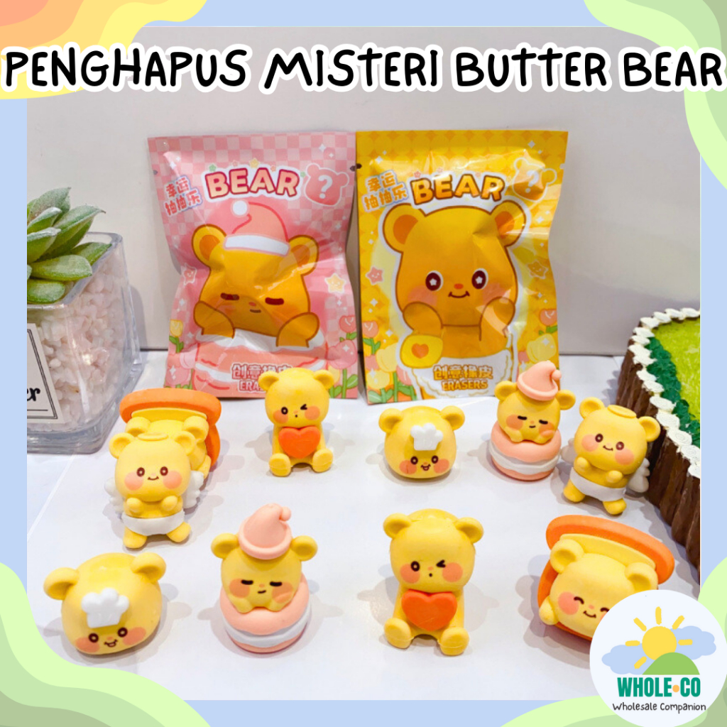 

Penghapus Misteri Butter Bear Premium Beruang Kuning Madu Roti Blind Box Lucu Unik Imut Termurah Grosir Cod