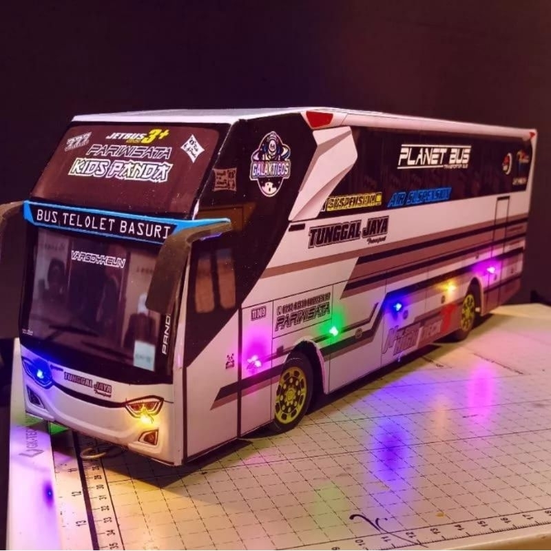 Miniatur bus oleng JUMBO murah Miniatur bus telolet dan lampu