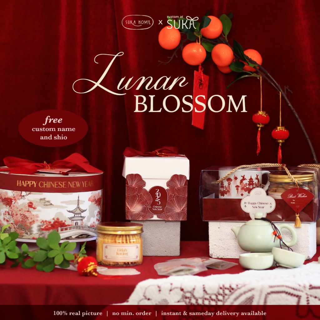 

[READY STOCK] Hampers Imlek Suka Home Chinese New Year Gift Set Parsel Imlek 2025 Year of Snack | Hampers Tea Set | Kado Unik | Free Kartu Sincia + Tag Imlek + Sleeve Imlek + Bubble Wrap | Aman Kirim 1 Indonesia | READY STOCK (WAJIB BACA DESKRIPSI)