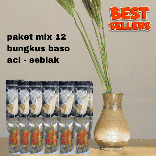 

paket combo 12 bungkus baso aci _ seblak instan siap saji , paket mix hemat paket seller paket pedas seblak _ baso aci