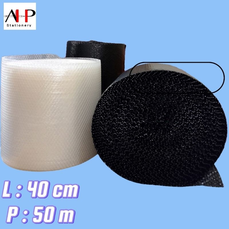 

Bubble wrap hitam / putih tebal 40 cm x 50 meter