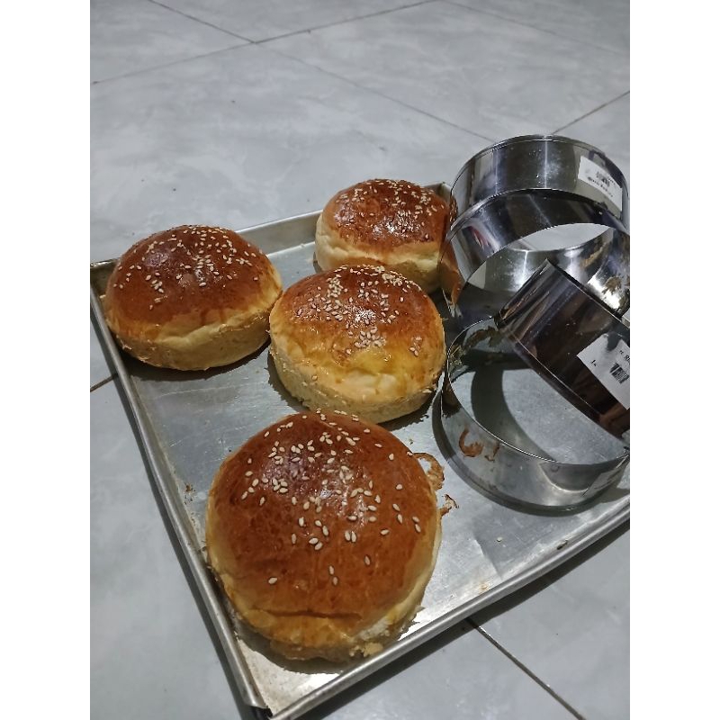 Roti Burger / Burger Bun / Burger Home made / Burger / Roti tawar / Roti Bulat Isi 6 Pcs UK 11CM