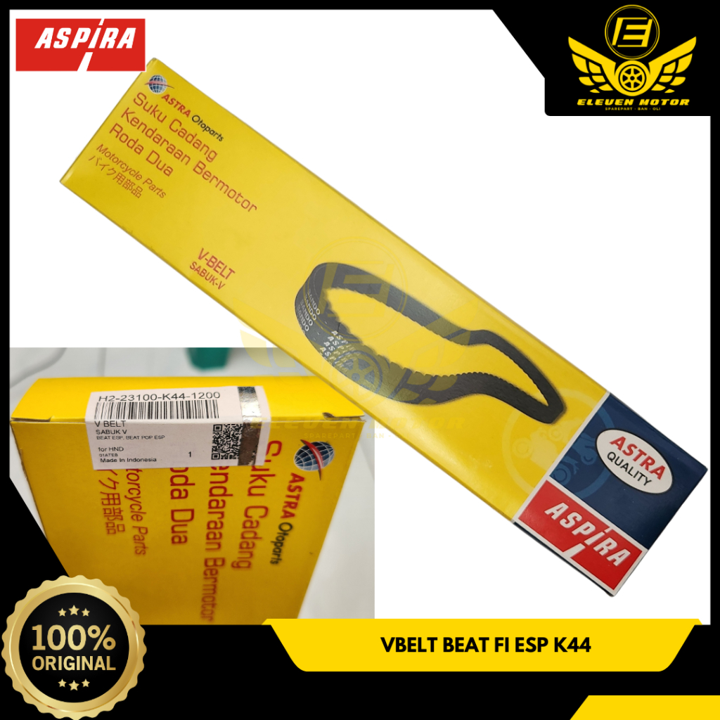 VBELT V BELT VANBELT HONDA BEAT FI SCOOPY ESP BEAT POP K44 STATER HALUS Original Aspira H2-23100-K44