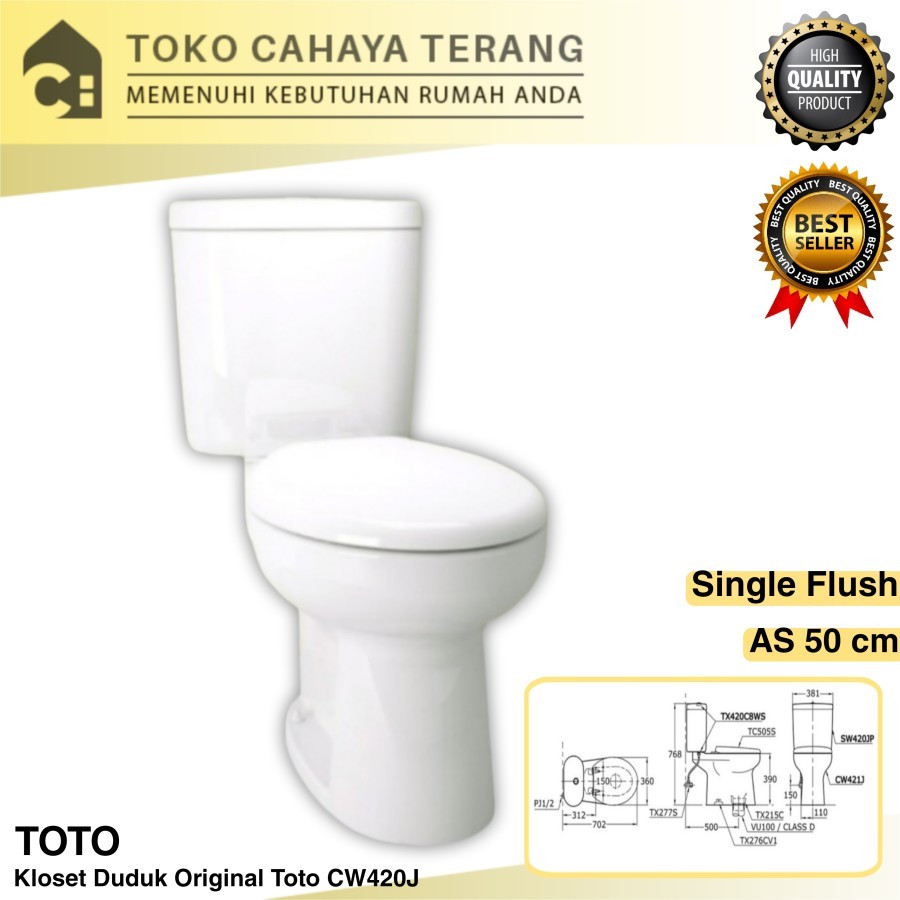 Kloset Duduk Putih Toto CW420J / Kloset Toto / Kloset Original Toto