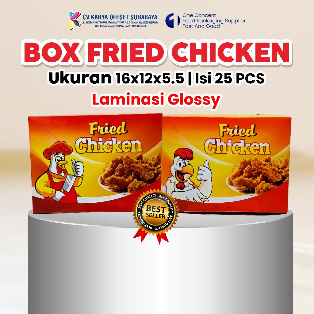 

Box Fried Chicken motif isi 25 LAMINASI GLOSSY / Kemasan Fried Chicken/Box Ayam Goreng