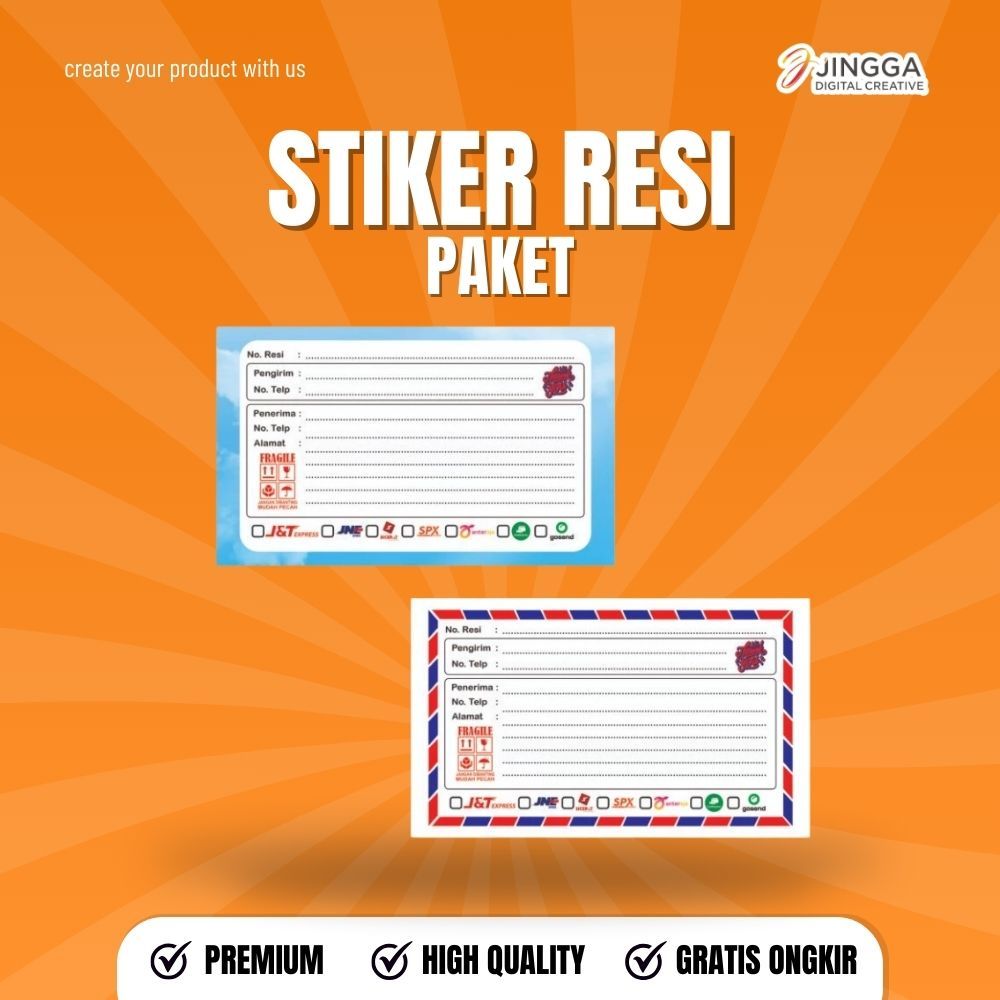 

[1 PACK ISI 25 PCS] Stiker Resi | Stiker Paket | Label resi | Stiker Informasi resi 9 x 5 cm