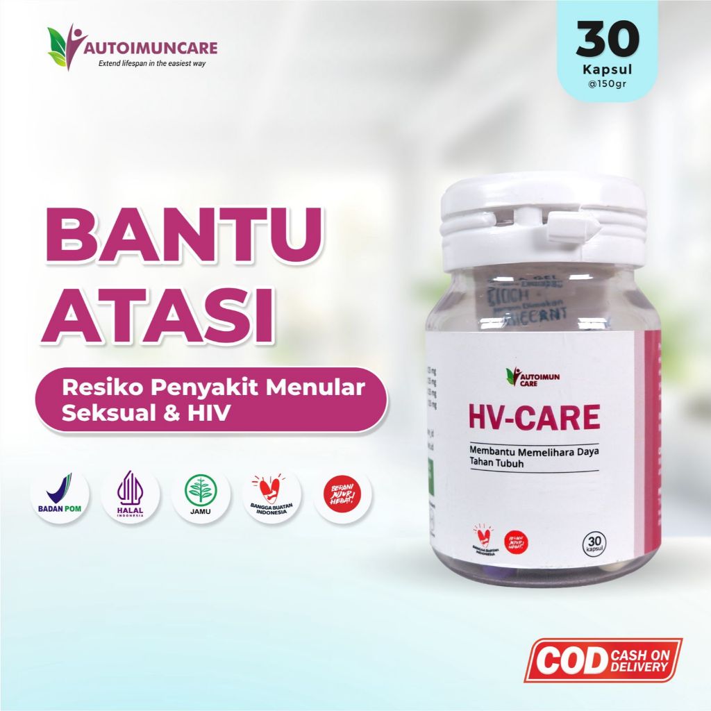 OBAT HERBAL HIV AIDS - OBAT IMS - HV CARE  CEGAH VIRUS TANPA ARV - SUDAH BPOM & HALAL - ORIGINAL
