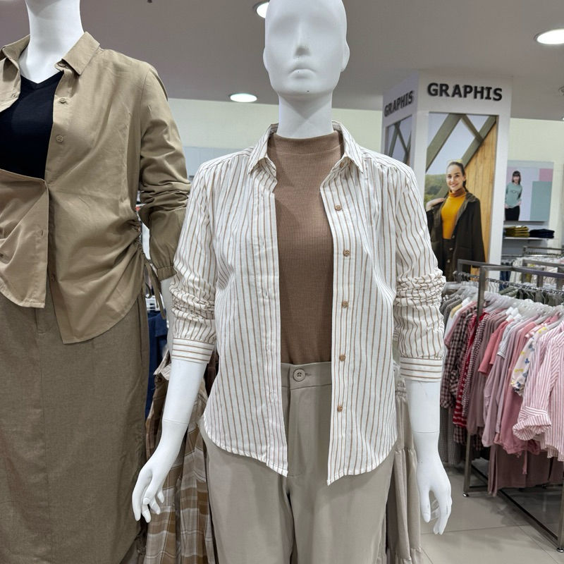 GRAPHIS - NEW Kemeja Salur Wanita (S-L)