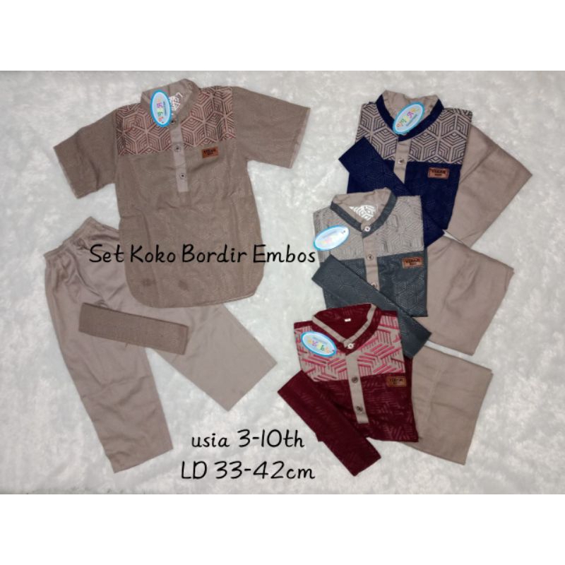 setelan Koko VIZAR /SETELAN KOKO BORDIR /SETELAN KOKO ANAK/SETELAN KOKO MURAH/SETELAN KOKO PECI