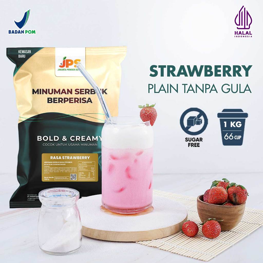 

Powder Drink JPS Bubuk Minuman Rasa STRAWBERRY PLAIN 1Kg