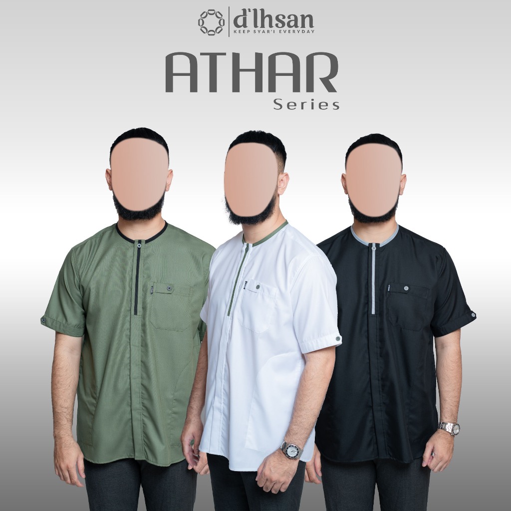 Koko Athar d'Ihsan - Baju Koko Kerah Bulat Lengan Pendek