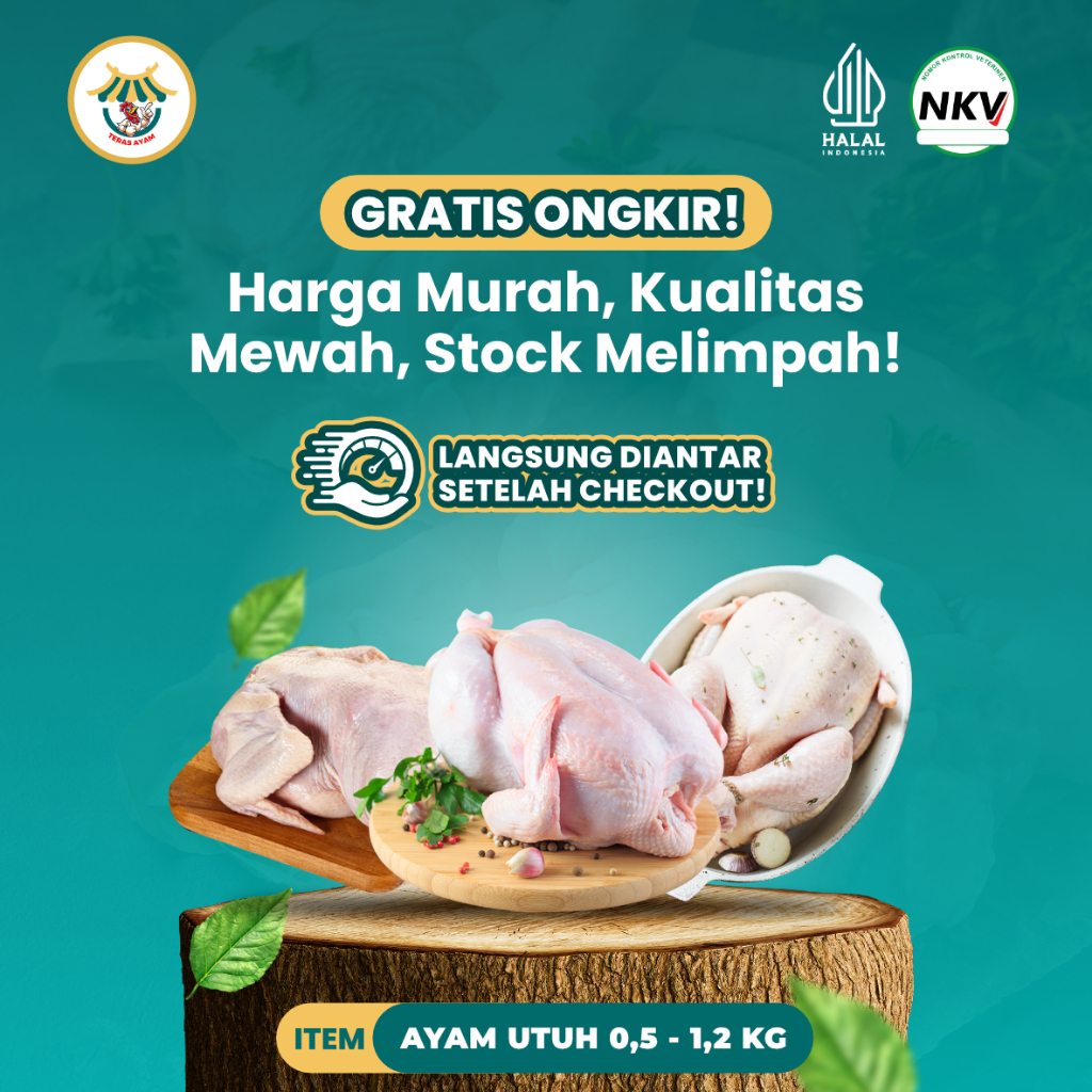

Ayam Utuh 500-1300gr | Halal, Sehat, Premium