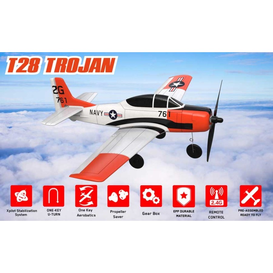 Volantex T28 Trojan 400 400mm w/ Gyro RC Airplane RTF