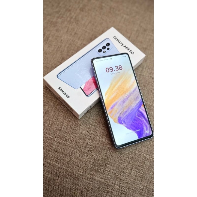 SAMSUNG A53 5G FULLSET 8 / 256 GB WARNA BIRU AWESOME BLUE KONDISI MULUS SEPERTI BARU 98% SALE MURAH 