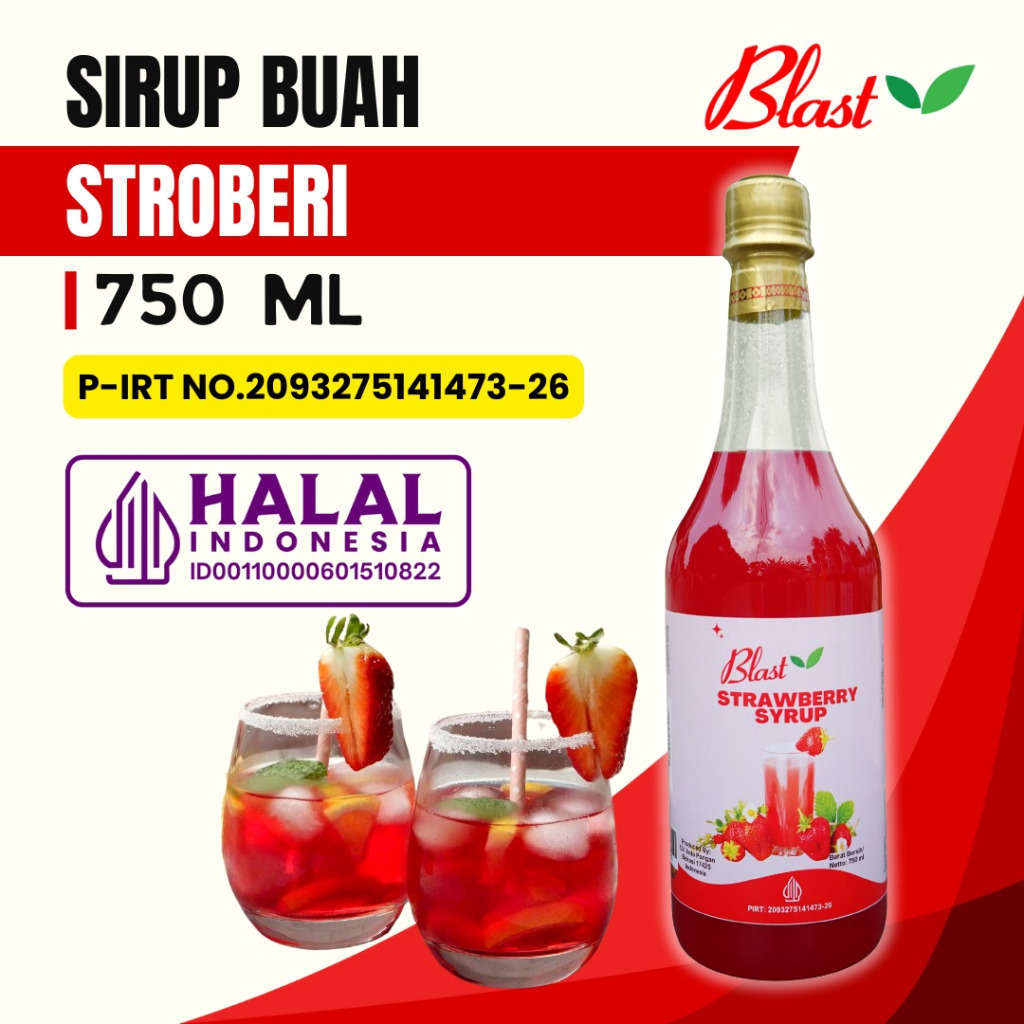 

Syrup STRAWBERRY 750 ml - Sirup Minuman Stroberi - Flavour Fruit Drink