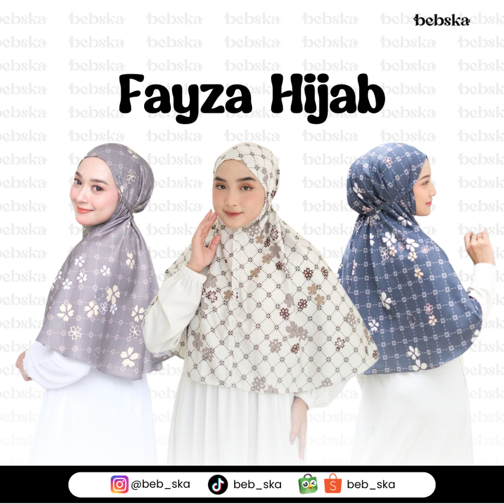 FAYZA HIJAB - Jilbab Motif - Bergo Motif - Kerudung Motif - Hijab Motif - Jilbab Motif Tali - Bergo 