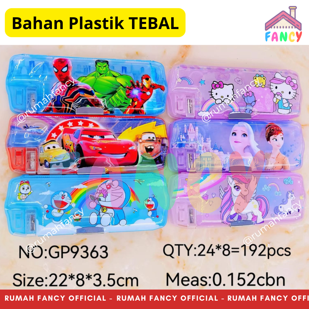 

[FREE BUBBLEWRAP] TEMPAT KOTAK PENSIL MAGNET GP 9363 / GP 65090 + RAUTAN 1 LUBANG Motif Super Heroes Hkitty Mobil Emon Unicorn Princess