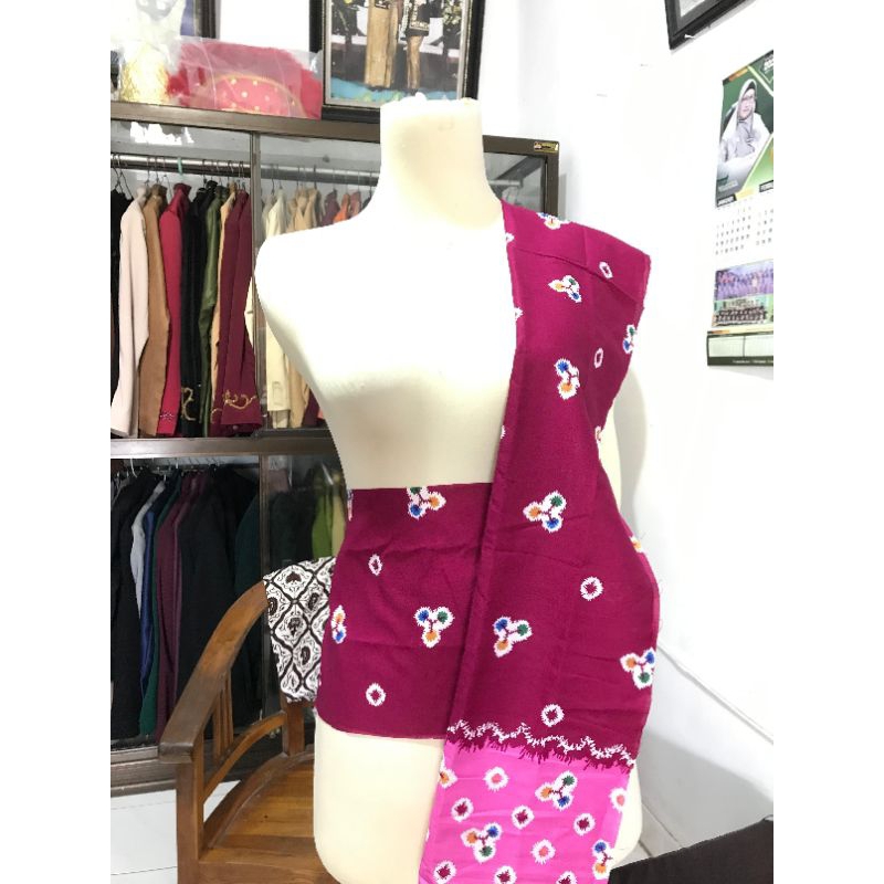 angkin jumputan instan tali + selendang jumputan