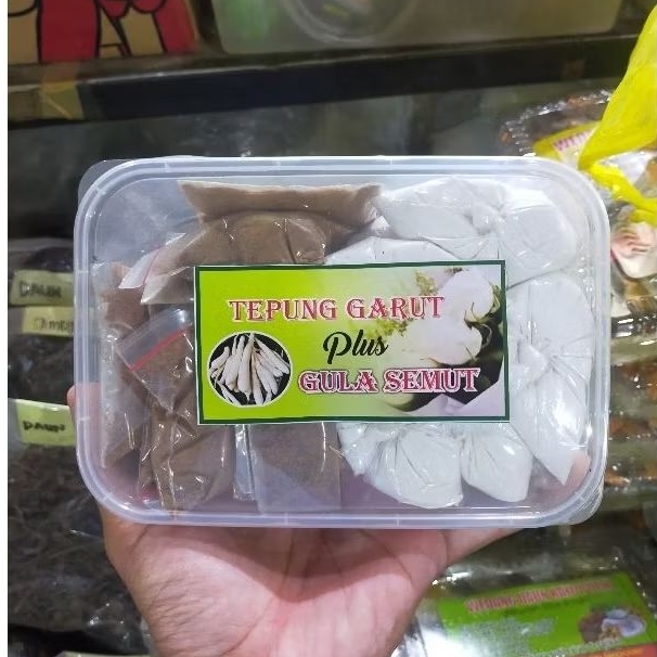 

Tepung garut - spesial dengan gula semut - bubur Garut praktis - makanan alternatif - cocok untuk penderita asam lambung - Original Imogiri Jogjakarta