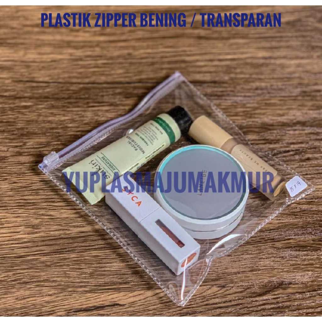 Pouch Bening Masker Zipper Bag Ziplock Transparan Serbaguna Pocket Dompet Koin Kartu Dll, Ukuran 10 