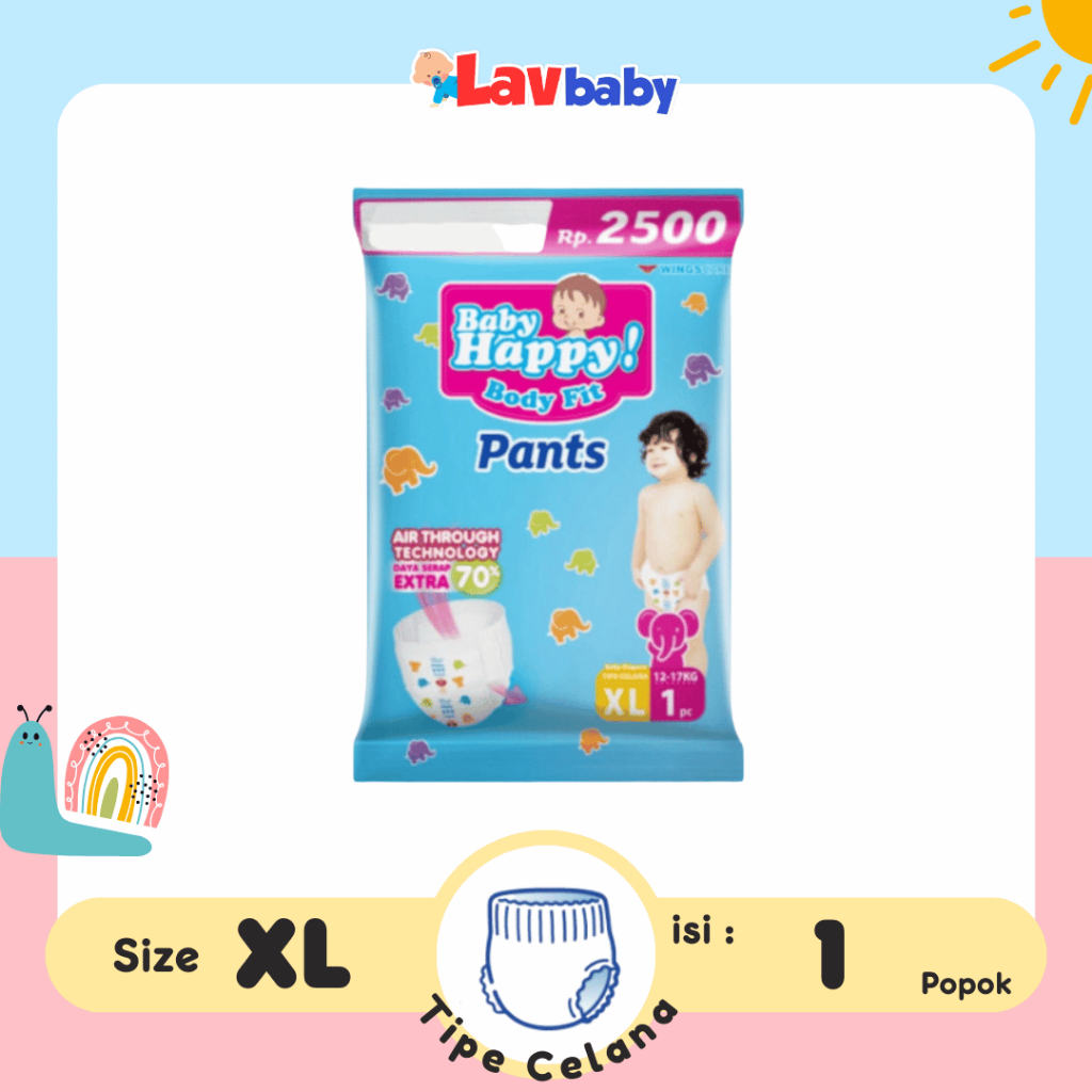 Happy Baby Body Fit Pants Popok Celana Sachet XL 1 XL1