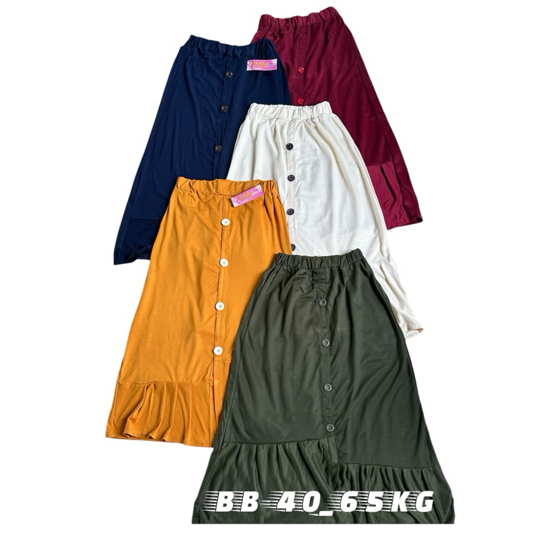 zara rok polos (1kg 5 pcs)/rok panjang/rok kancing/rok polos/zara rok/rok rempel