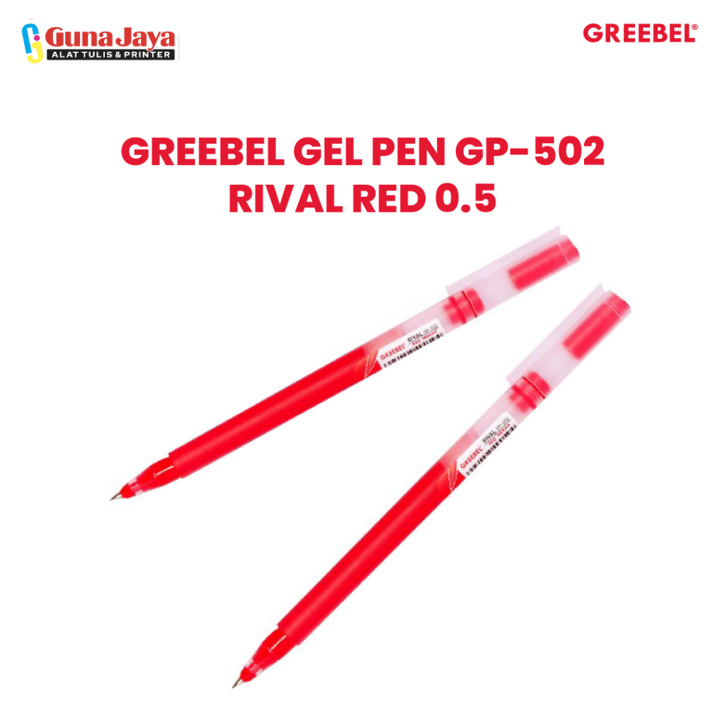 

GREEBEL PULPEN GEL / Gel Pen Rival GP-502 0.5 Merah / Ballpen Gel Ballpoint Bolpen Bolpoin Pena Gel